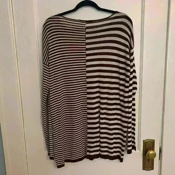 T by Alexander Wang Striped Sweater, burgundy and white, womens size M - Picture 7 of 9